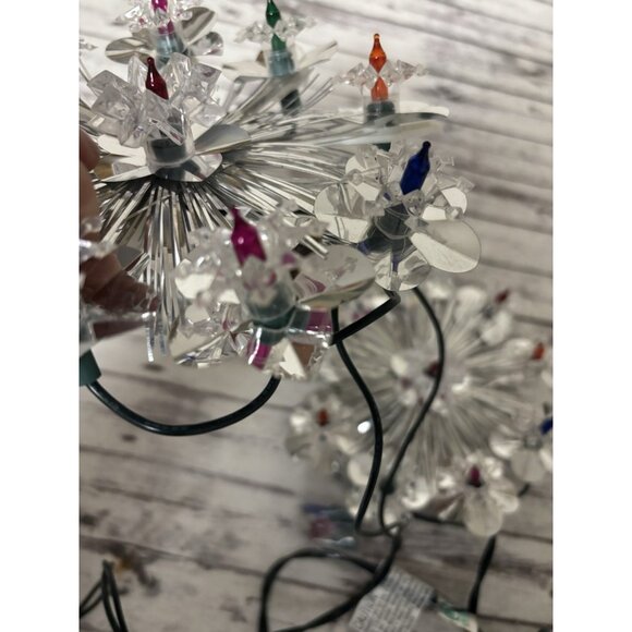 PAIR Christmas Wall Hanging Tree Toppers Snowflake Decor Multicolored Lights 6” - Picture 8 of 15